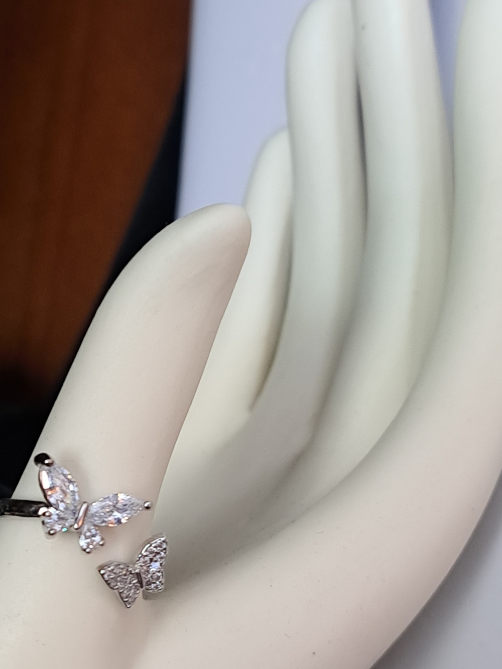 Delicate Silver Butterfly CZ Toe Ring